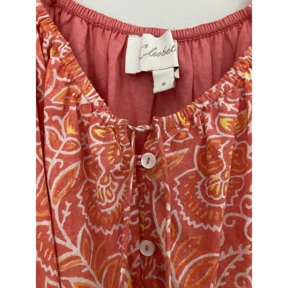Cleobella Grace Mini Dress Blossom Block Print Pink SMALL Women’s - Picture 8 of 13